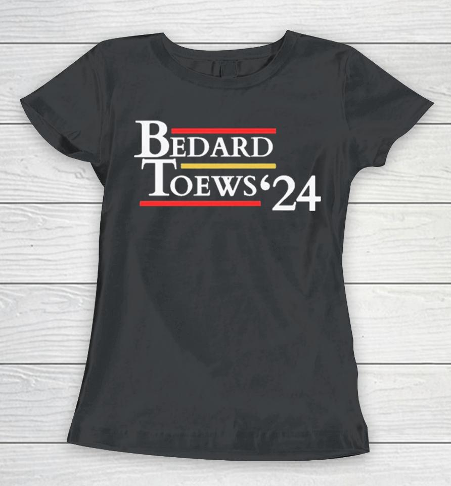 Connor Bedard Jonathan Toews ’24 Chicago Blackhawks Women T-Shirt