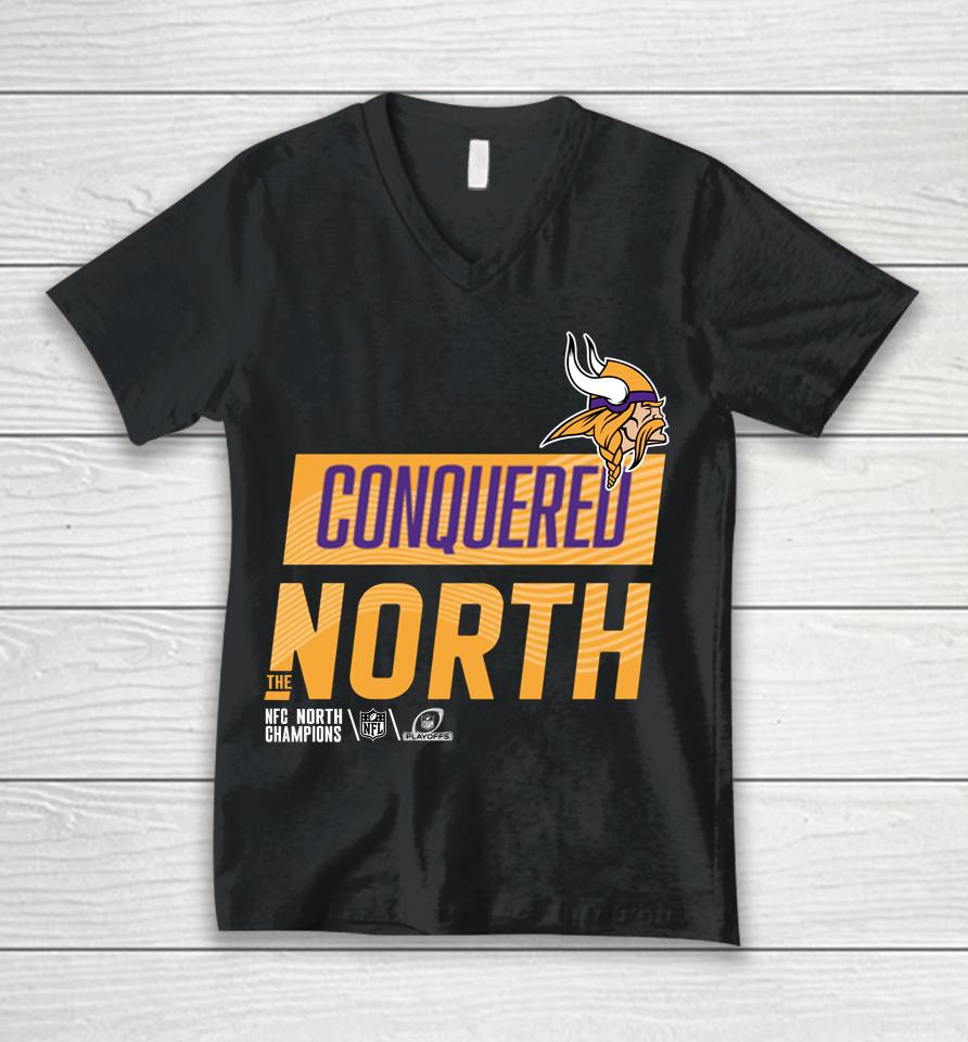 Conquered The North Vikings Minnesota Vikings Nfc North Division Champions Unisex V-Neck T-Shirt