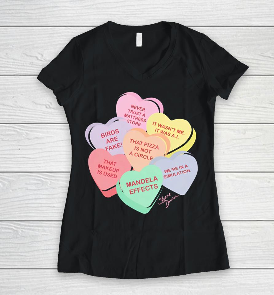 Conspiracy Candy Heart Women V-Neck T-Shirt