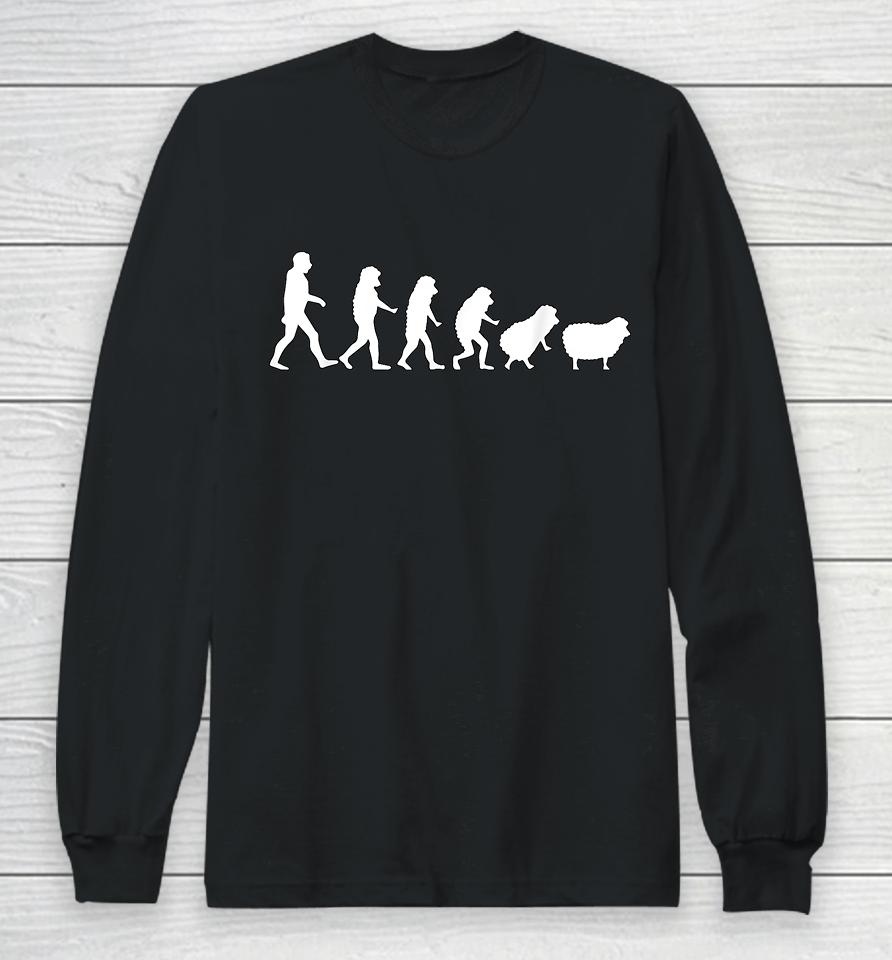 Conspiracy Theorist Human Evolution Wake Up Sheeple Sheep Long Sleeve T-Shirt