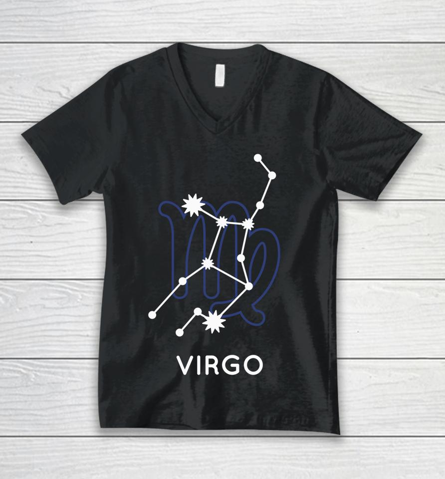 Constellation Zodiac Virgo Design - Astrology Stars Unisex V-Neck T-Shirt
