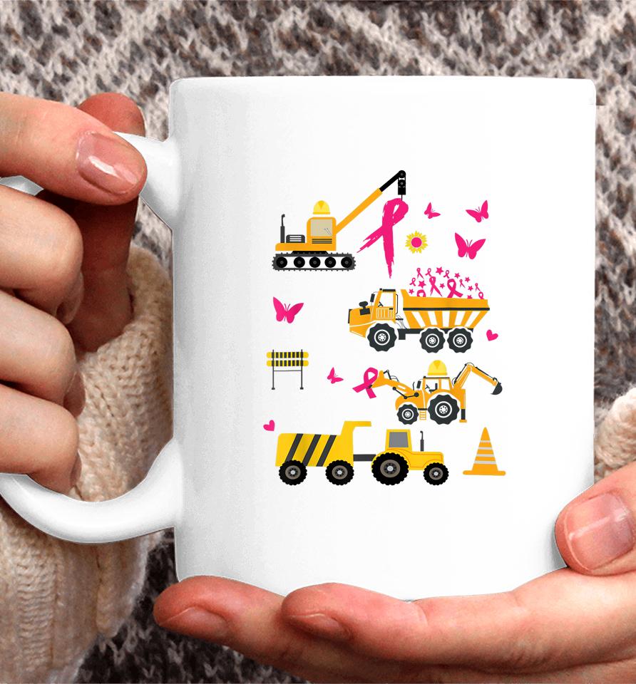 Construction Truck Breast Cancer Survivor Pink Ribbon Coffee Mug