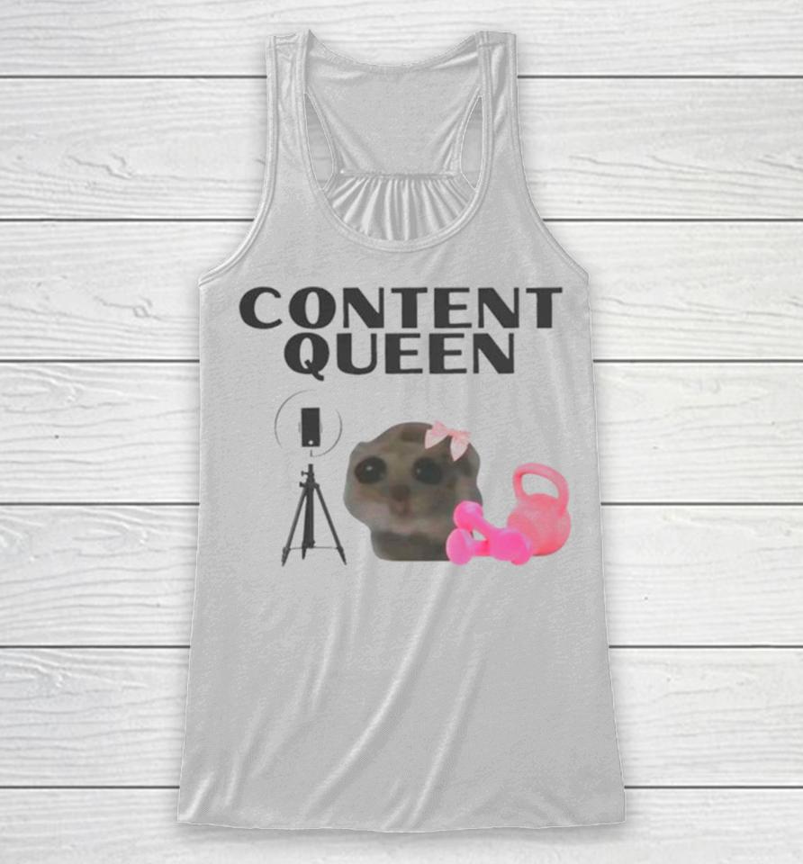 Content Queen Cat Meme Racerback Tank