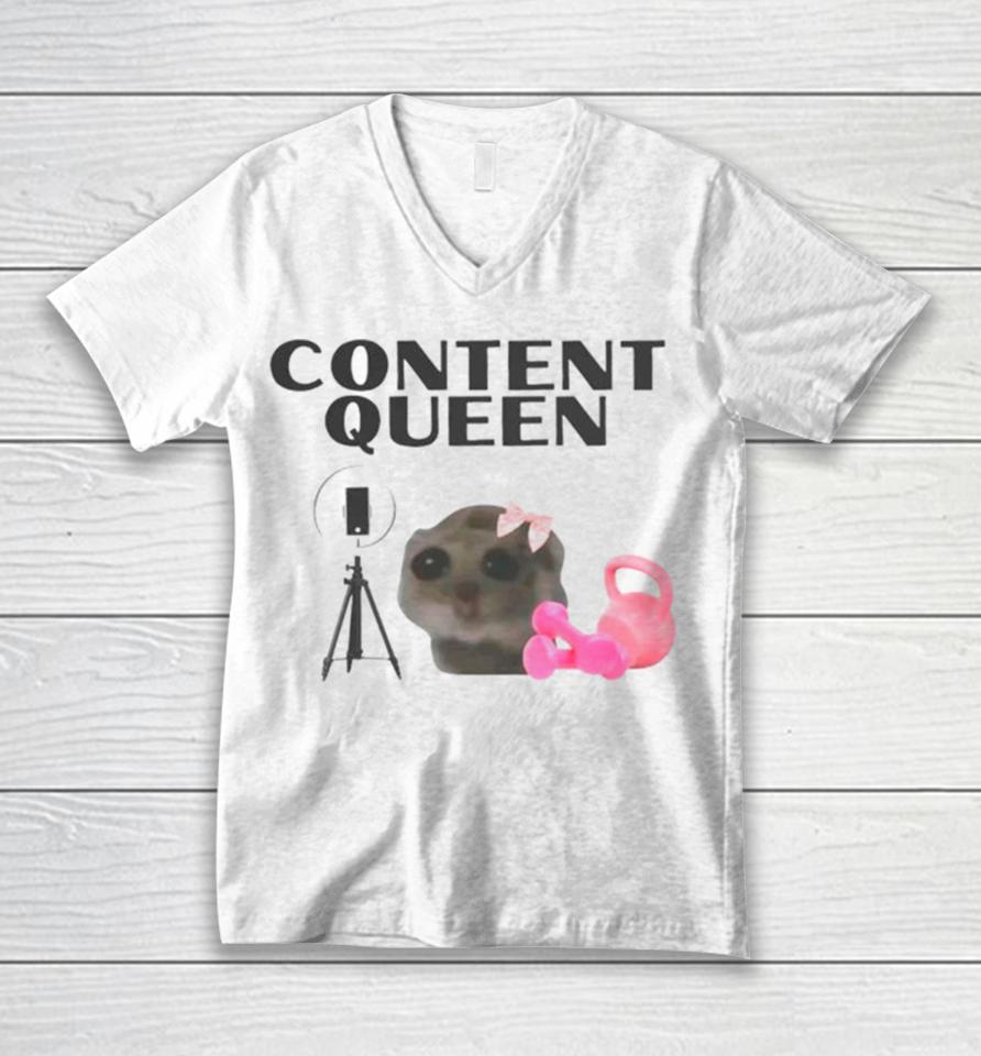 Content Queen Cat Meme Unisex V-Neck T-Shirt