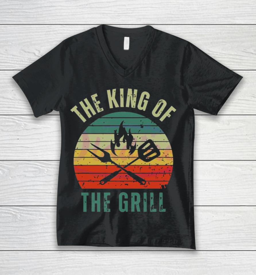 Cook Fun Fathers Day The King Of The Grill Unisex V-Neck T-Shirt