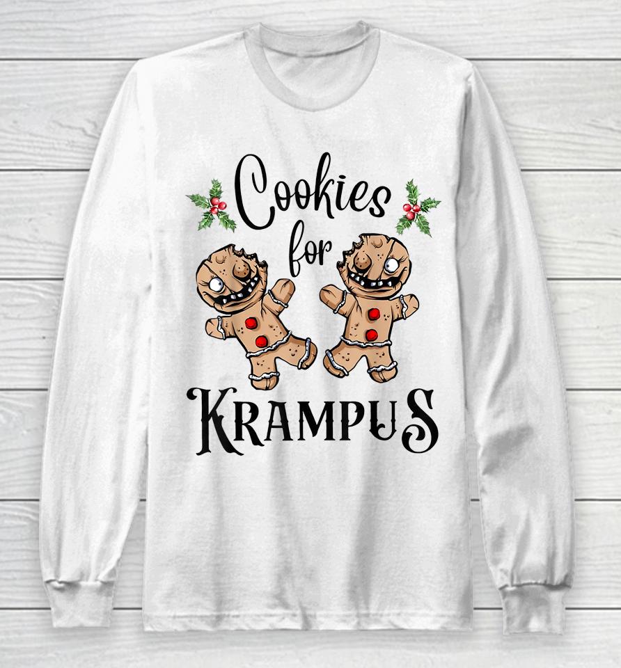 Cookies For Krampus Christmas Demon Goth Holiday Long Sleeve T-Shirt