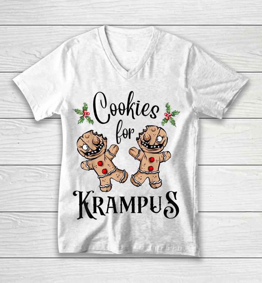 Cookies For Krampus Christmas Demon Goth Holiday Unisex V-Neck T-Shirt