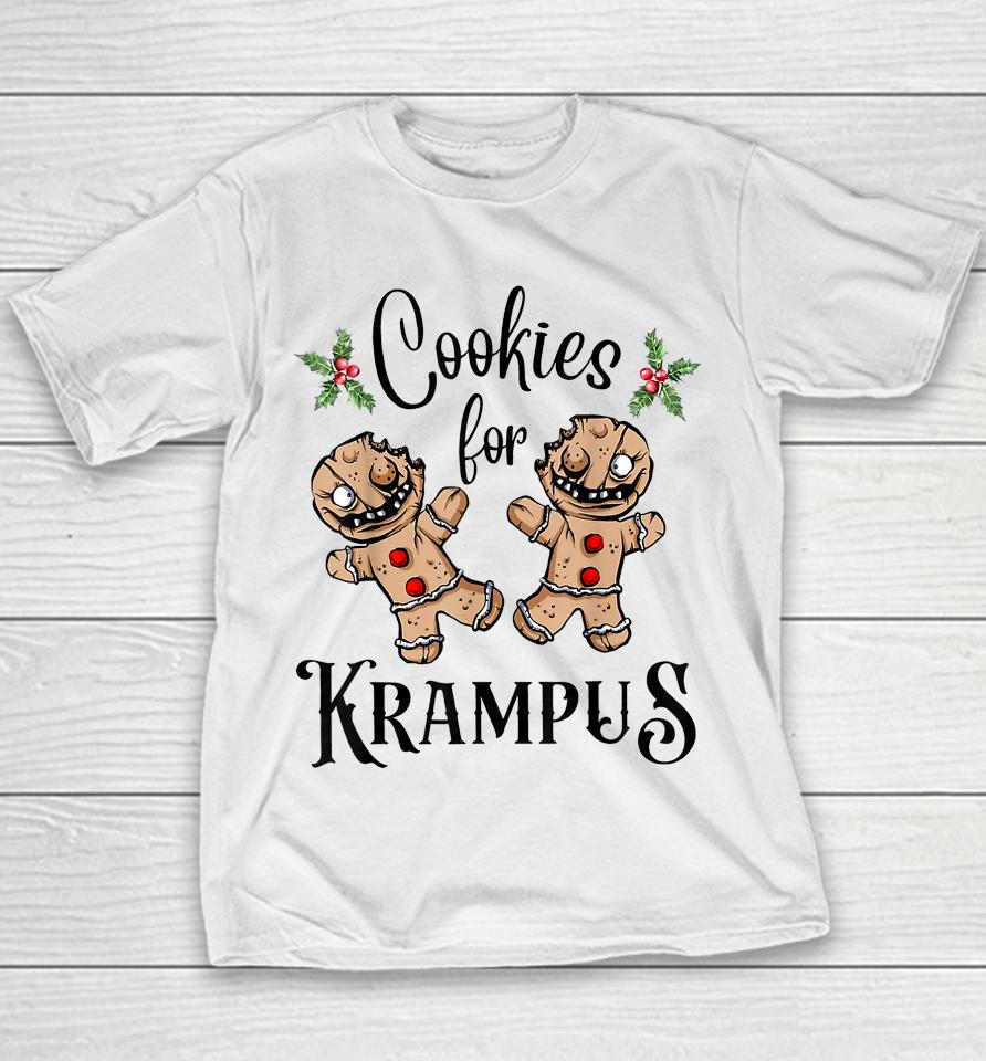 Cookies For Krampus Christmas Demon Goth Holiday Youth T-Shirt