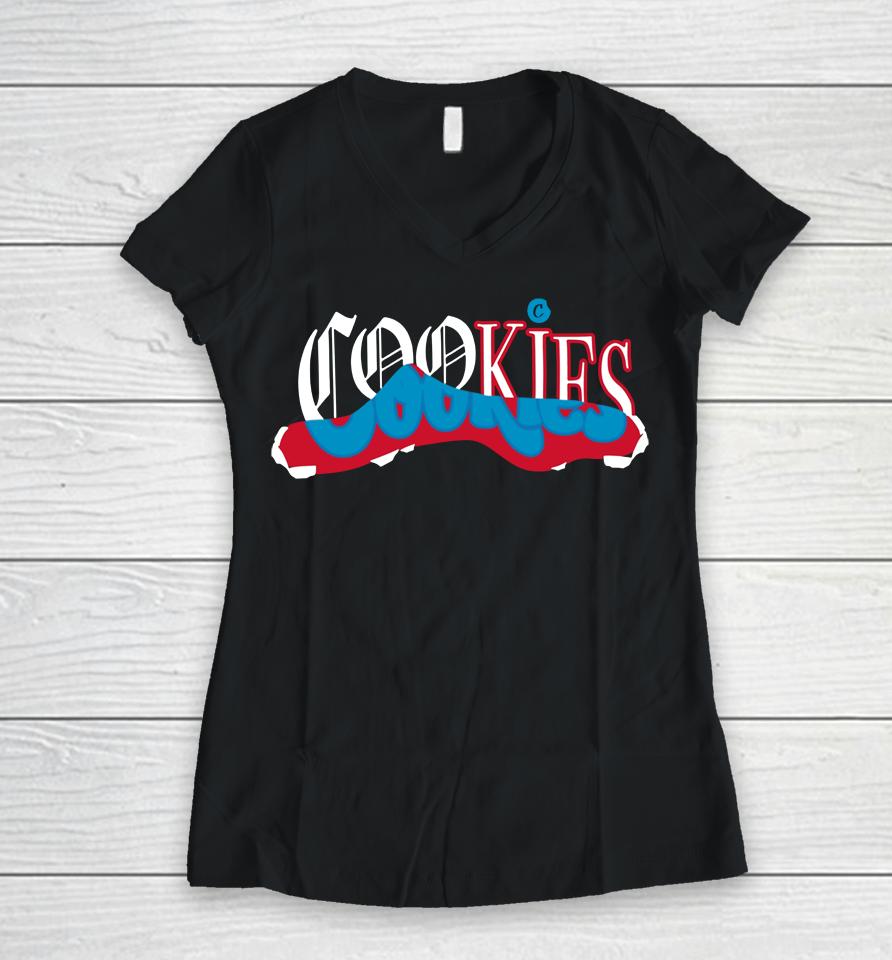 Cookies Upper Echelon Logo 1 Black Women V-Neck T-Shirt