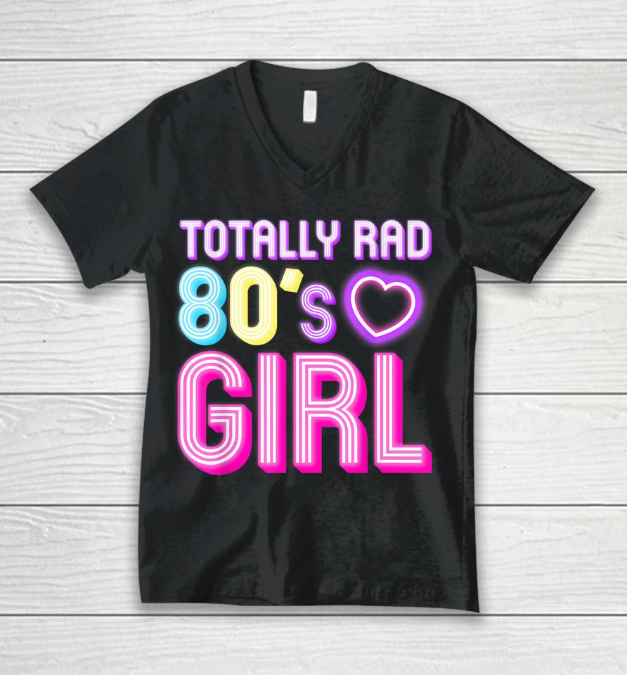 Cool 80S Girl For Women Girls Kids Throwback Eighties Lovers Unisex V-Neck T-Shirt