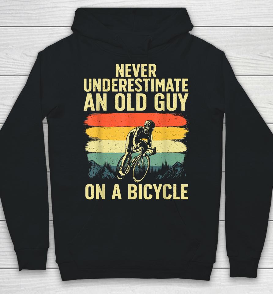 Cool Cycling Art For Men Grandpa Bicycle Riding Cycle Racing Hoodie