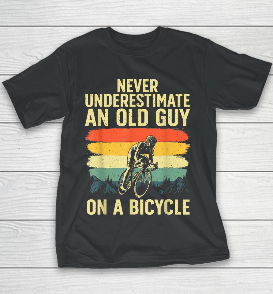 Cool Cycling Art For Men Grandpa Bicycle Riding Cycle Racing Youth T-Shirt