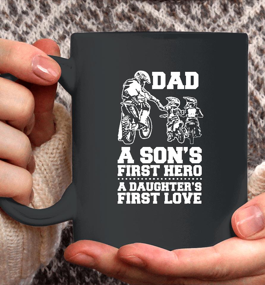 Cool Dad Hero First Love Dirt Bike Rider Motocross Coffee Mug