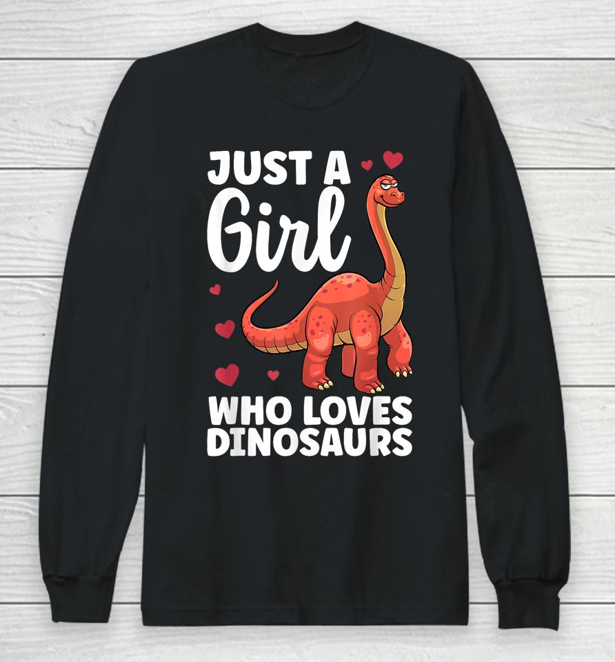 Cool Dinosaur For Girls Kids T Rex Dino Lovers Stegosaurus Long Sleeve T-Shirt