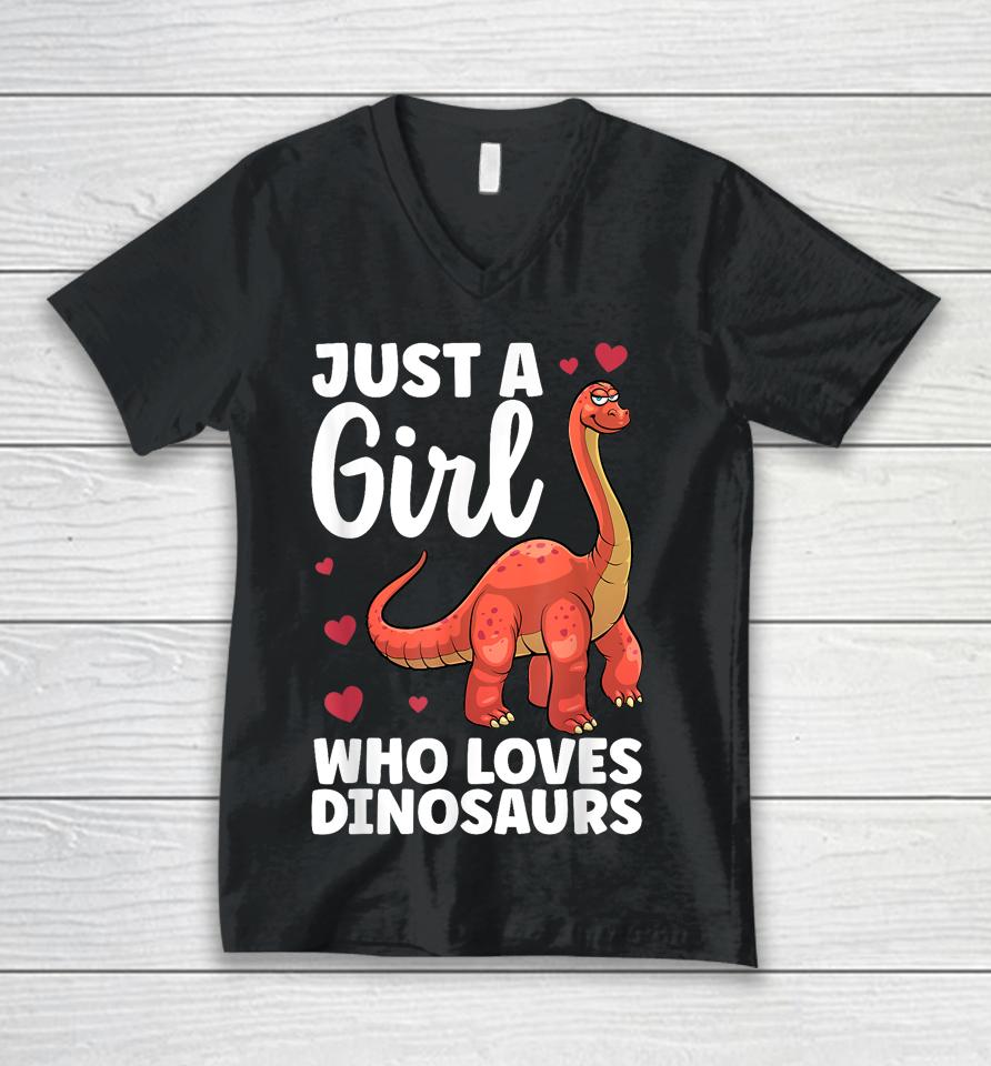 Cool Dinosaur For Girls Kids T Rex Dino Lovers Stegosaurus Unisex V-Neck T-Shirt