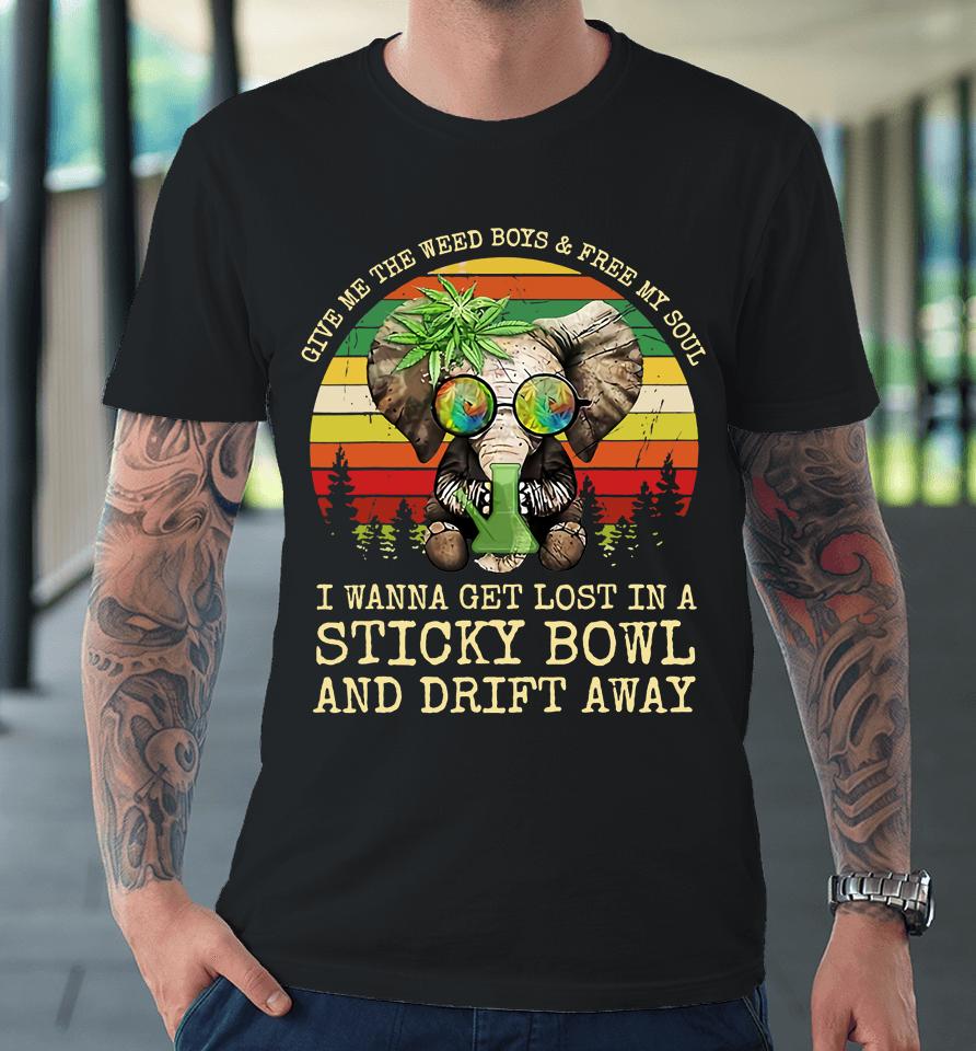 Cool Elephant Smoking Weed Bong Marijuana Cannabis Stoner Premium T-Shirt