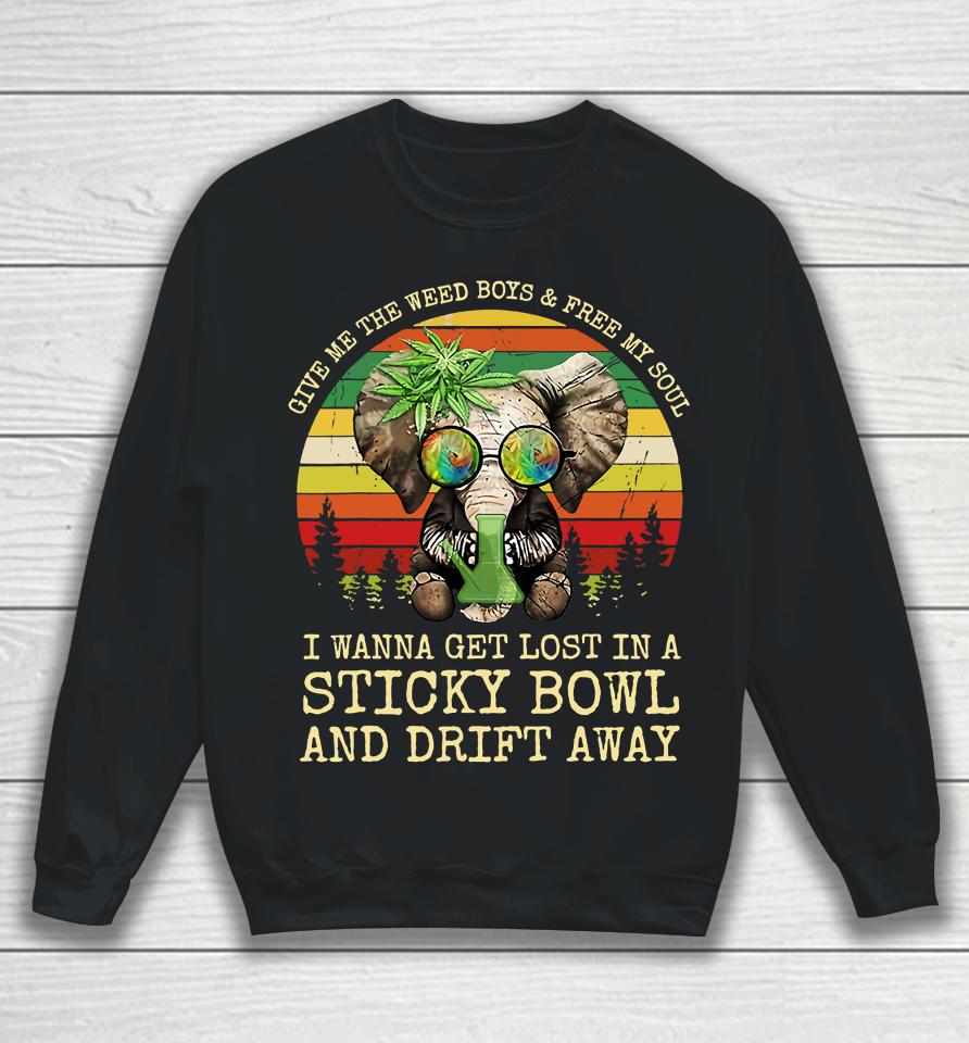 Cool Elephant Smoking Weed Bong Marijuana Cannabis Stoner Sweatshirt