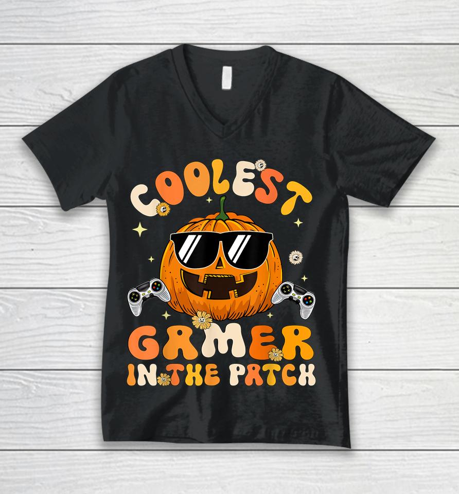 Coolest Gamer In The Patch Halloween Unisex V-Neck T-Shirt