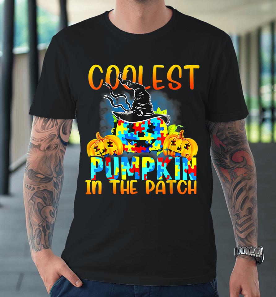 Coolest Pumpkin In The Patch Funny Cool Autism Halloween Premium T-Shirt