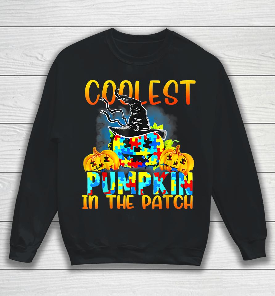 Coolest Pumpkin In The Patch Funny Cool Autism Halloween Sweatshirt