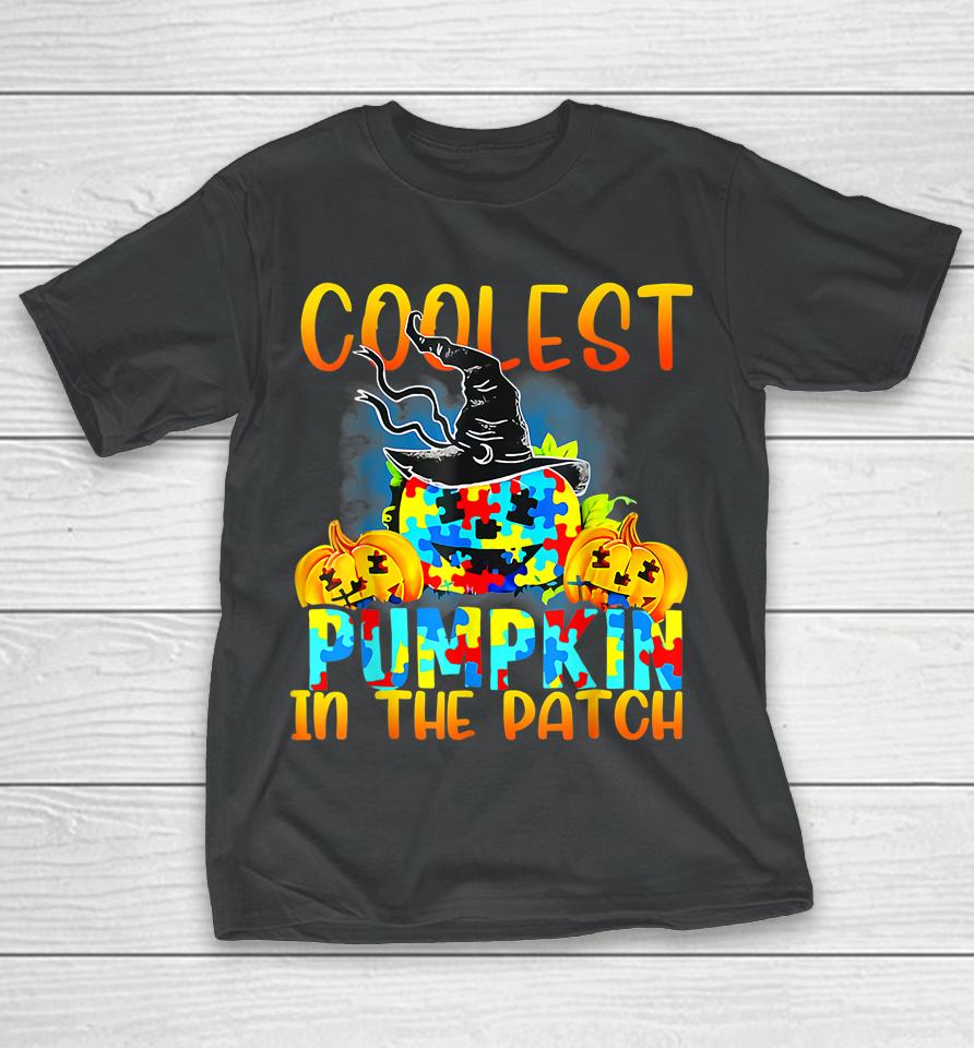 Coolest Pumpkin In The Patch Funny Cool Autism Halloween T-Shirt