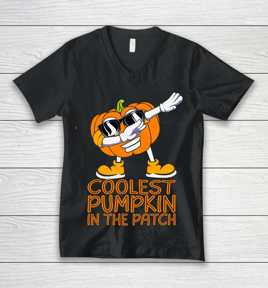 Coolest Pumpkin In The Patch Halloween Jackolantern Unisex V-Neck T-Shirt