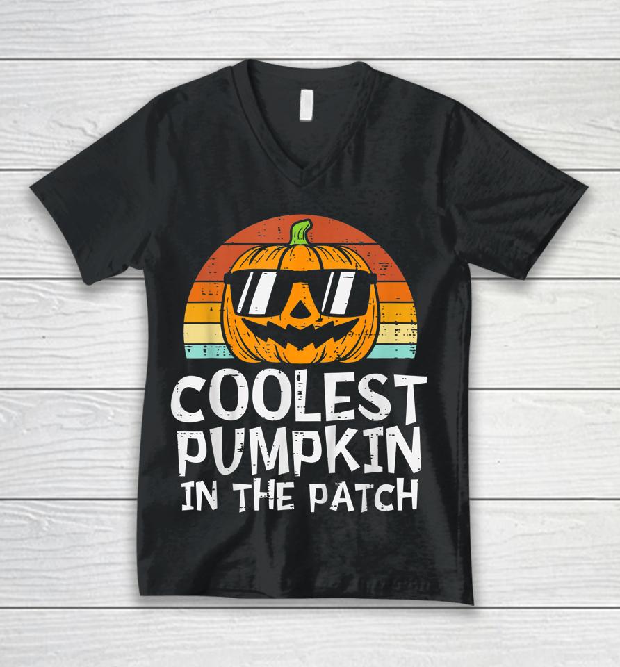 Coolest Pumpkin In The Patch Halloween Unisex V-Neck T-Shirt