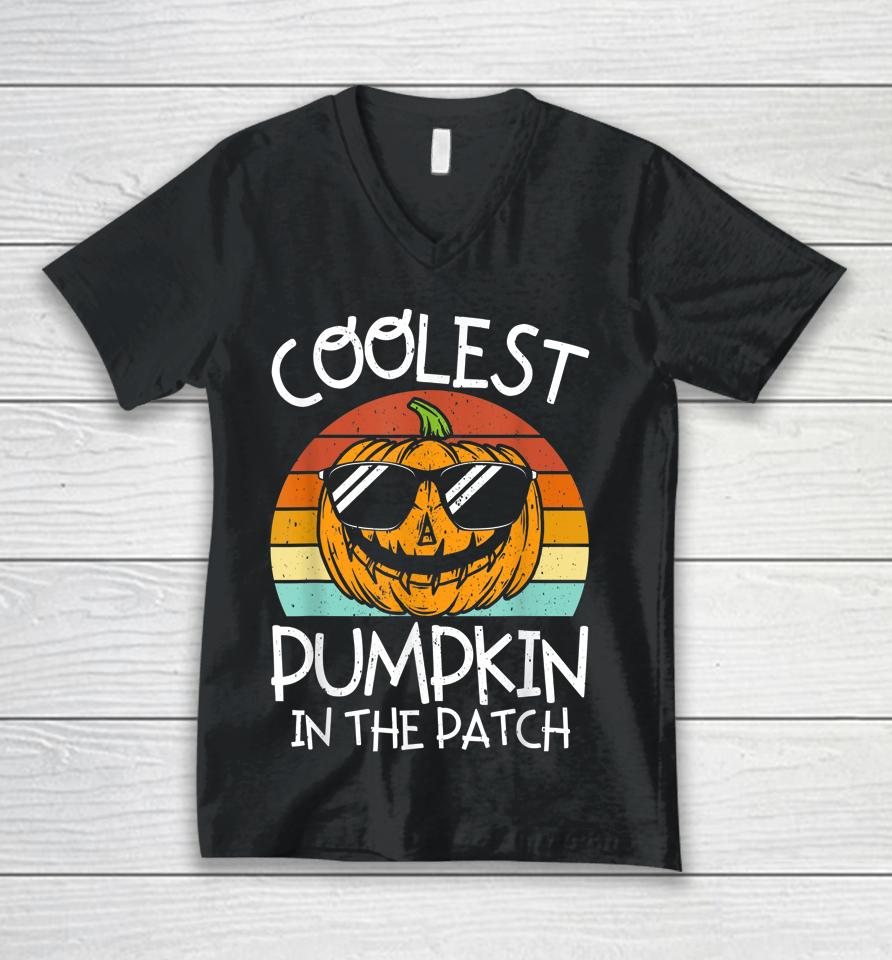Coolest Pumpkin In The Patch Halloween Unisex V-Neck T-Shirt