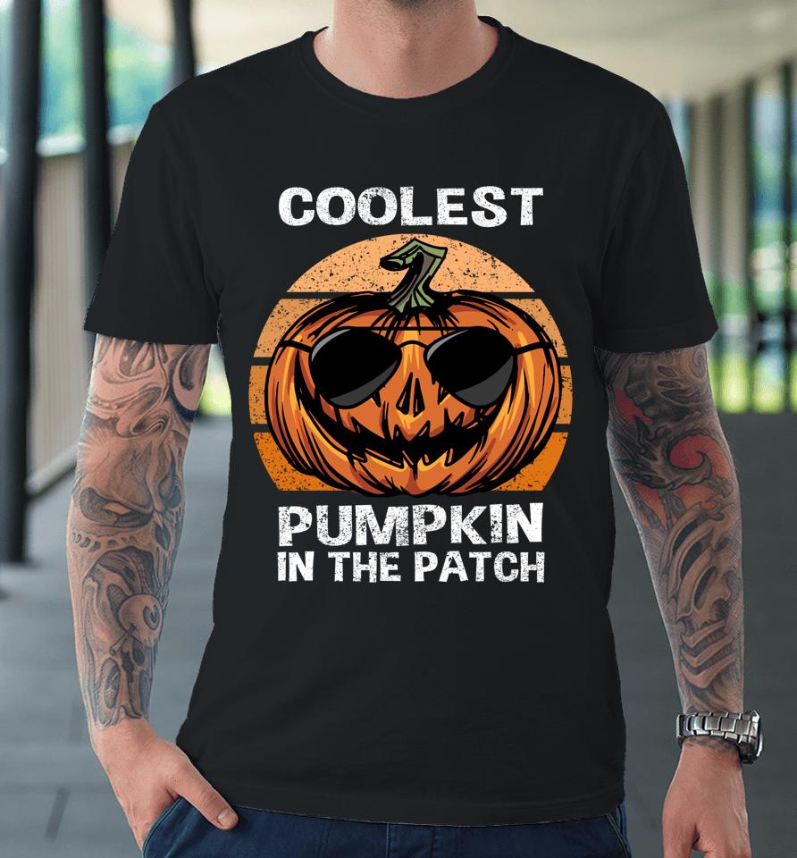 Coolest Pumpkin In The Patch Pumpkin Jackolatern Halloween Premium T-Shirt