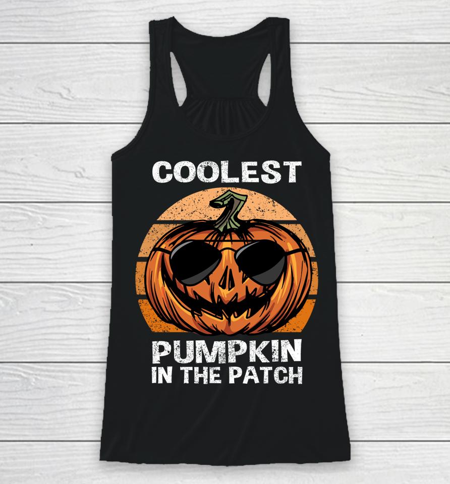 Coolest Pumpkin In The Patch Pumpkin Jackolatern Halloween Racerback Tank