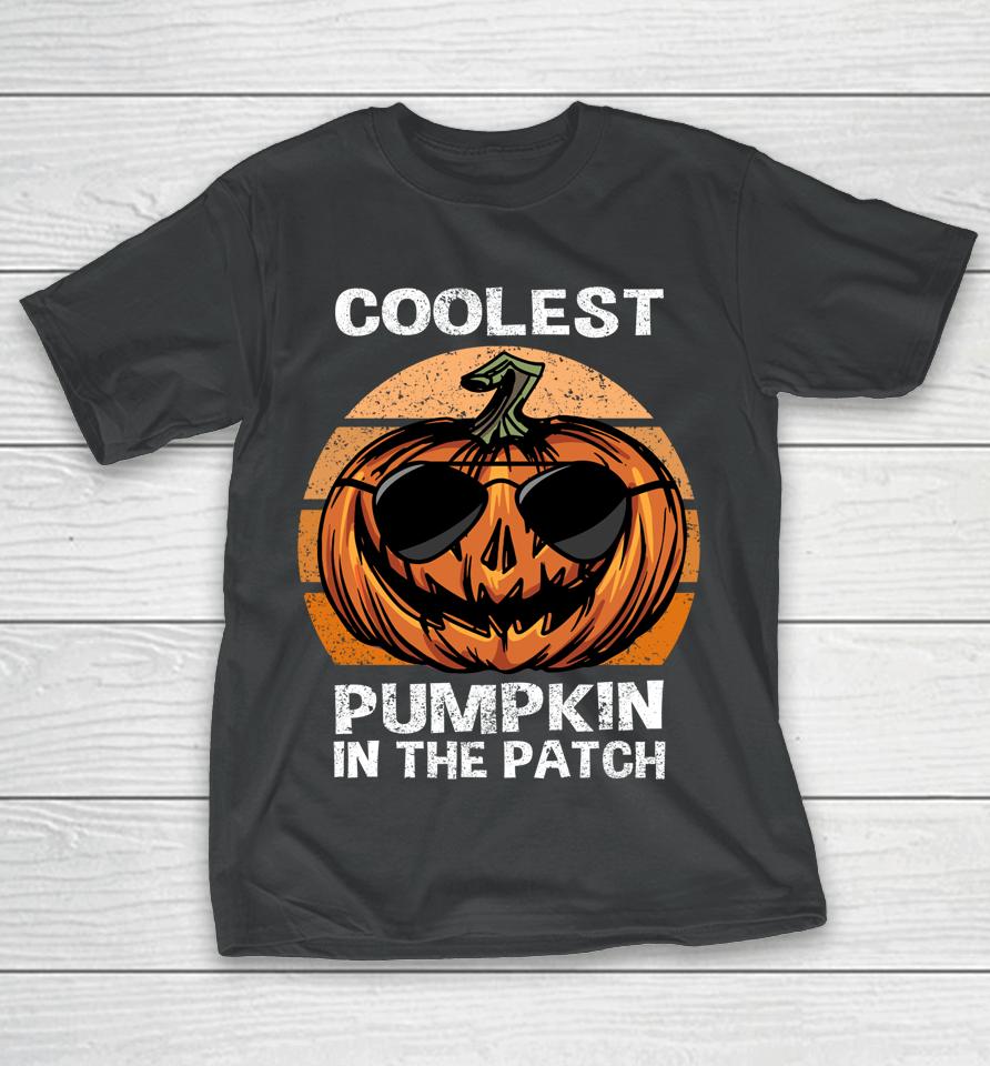 Coolest Pumpkin In The Patch Pumpkin Jackolatern Halloween T-Shirt