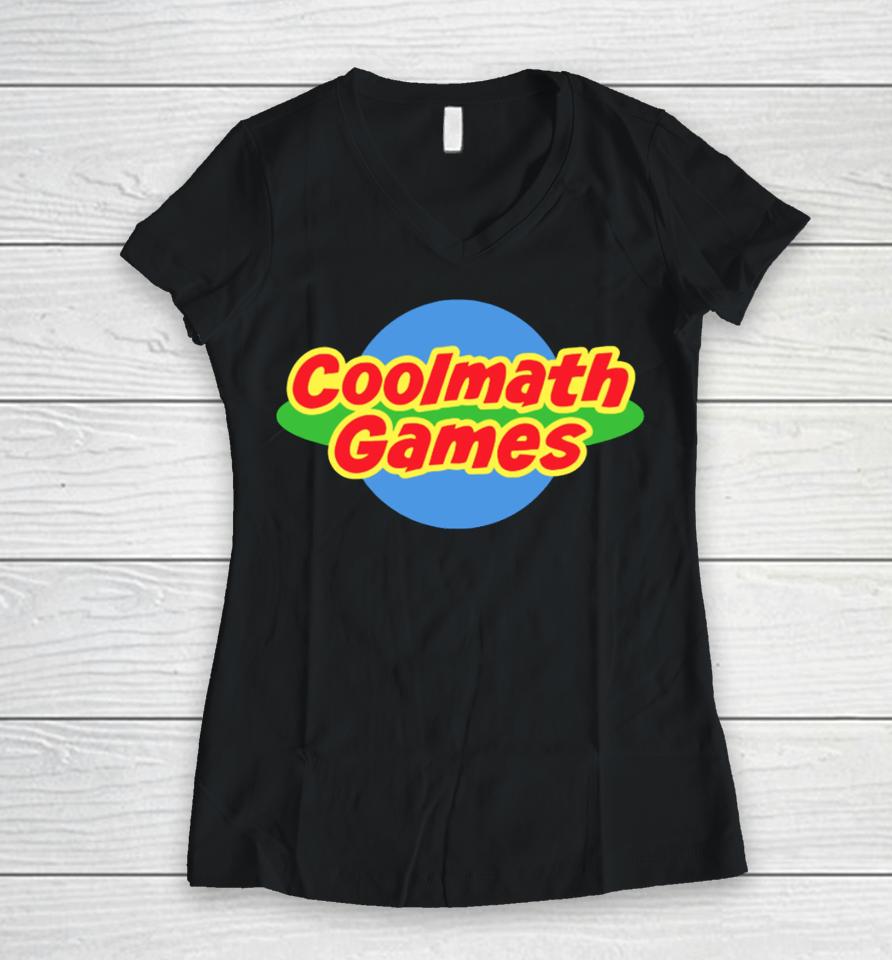 Coolmathgames Merch Coolmath Games Logo 2024 Women V-Neck T-Shirt
