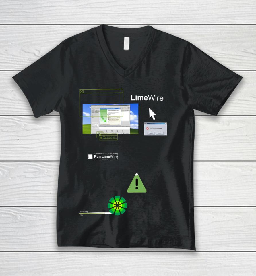 Coolspringsgalleria Merch Limewire Run Program Unisex V-Neck T-Shirt