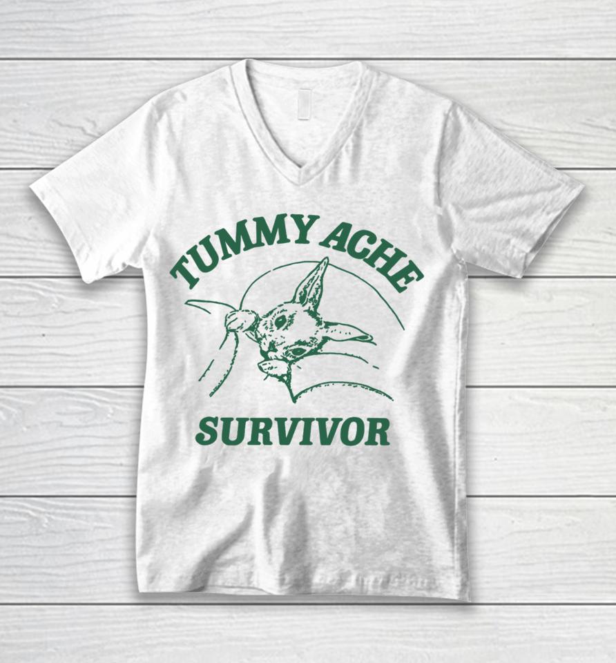 Coomstress Ibs Tummy Ache Survivor Rabbit Unisex V-Neck T-Shirt