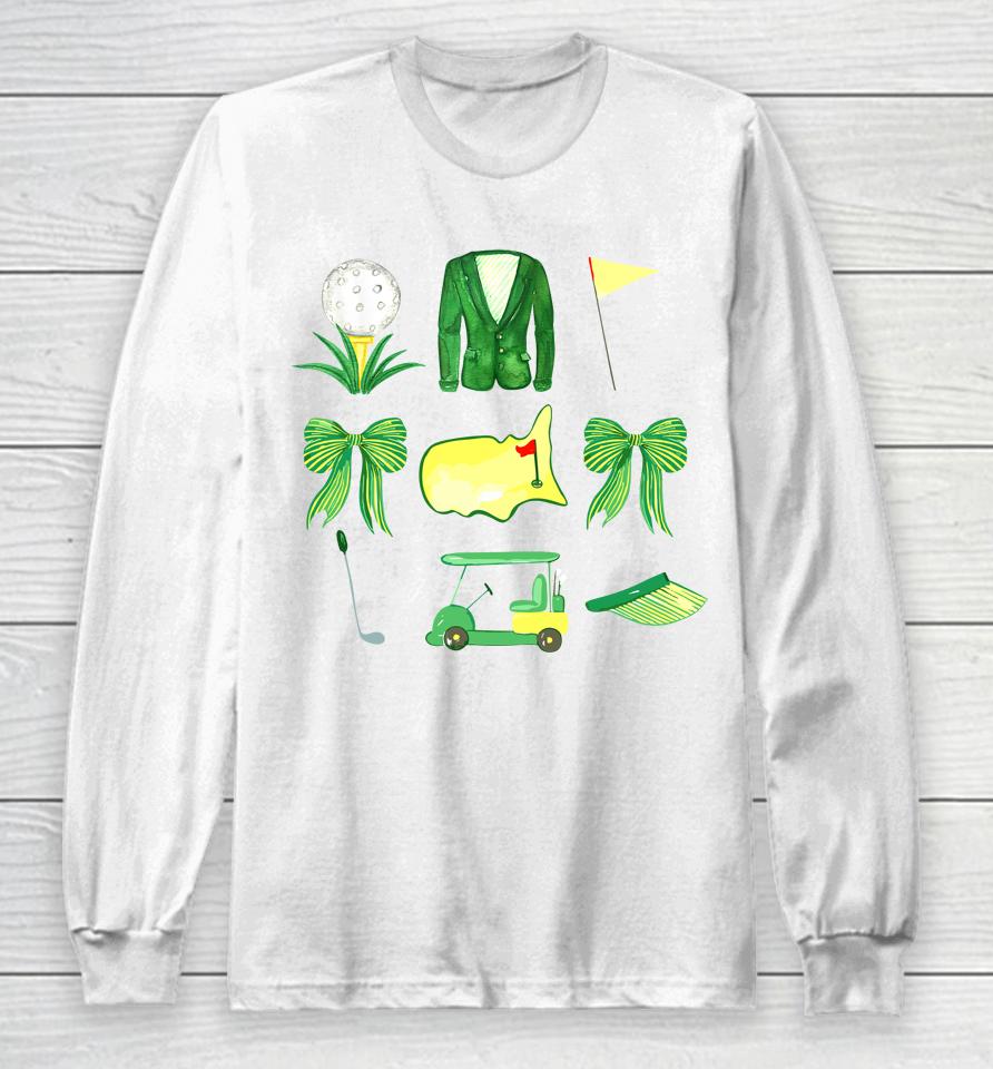 Coquette Bow Masters Golf Tournament Graphic Golfing Golfer Long Sleeve T-Shirt