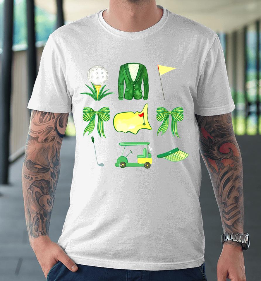 Coquette Bow Masters Golf Tournament Graphic Golfing Golfer Premium T-Shirt