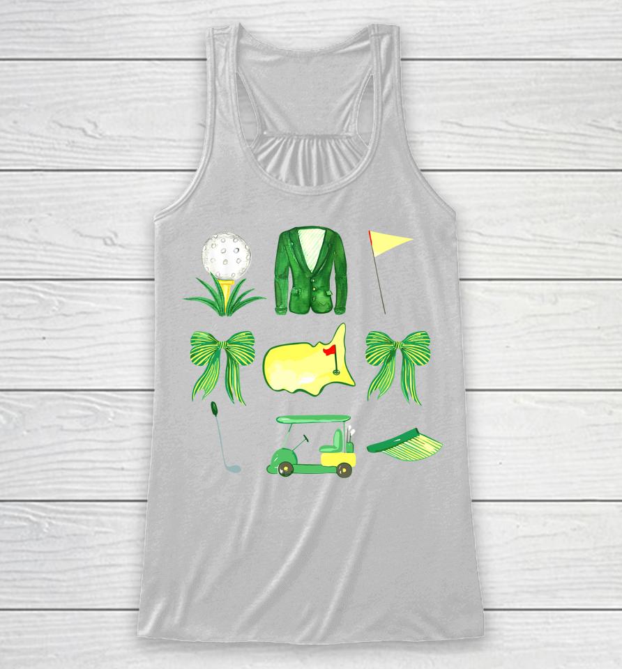 Coquette Bow Masters Golf Tournament Graphic Golfing Golfer Racerback Tank