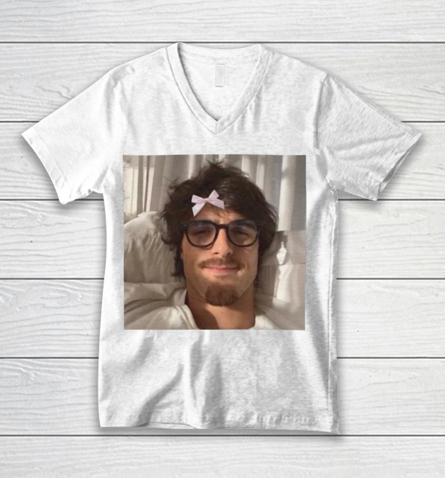 Coquette Jacob Elordi With A Bow Unisex V-Neck T-Shirt