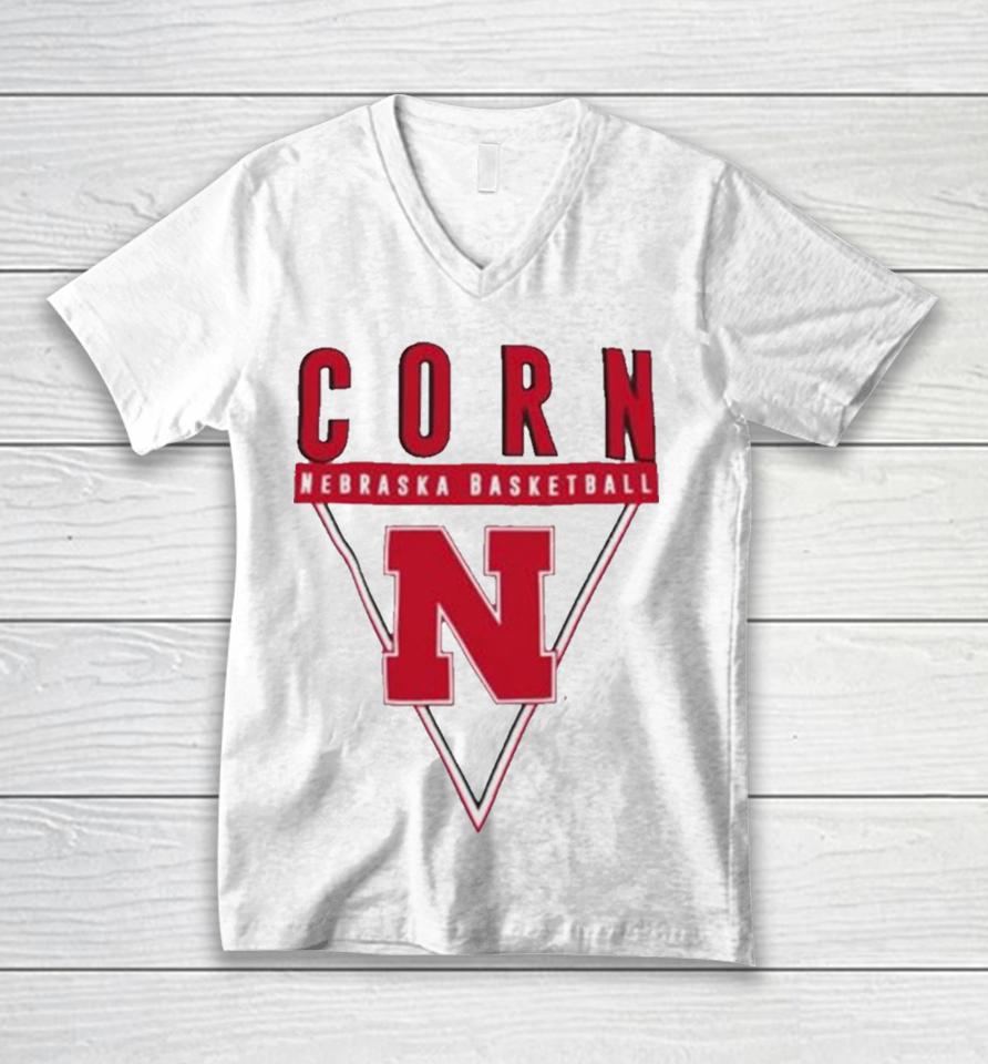 Corn Nebraska Basketball N Unisex V-Neck T-Shirt