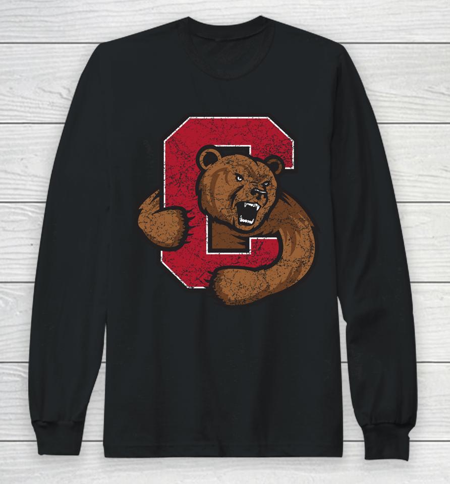 Cornell Big Red Men's Apparel Vintage Distressed Bear Icon Long Sleeve T-Shirt