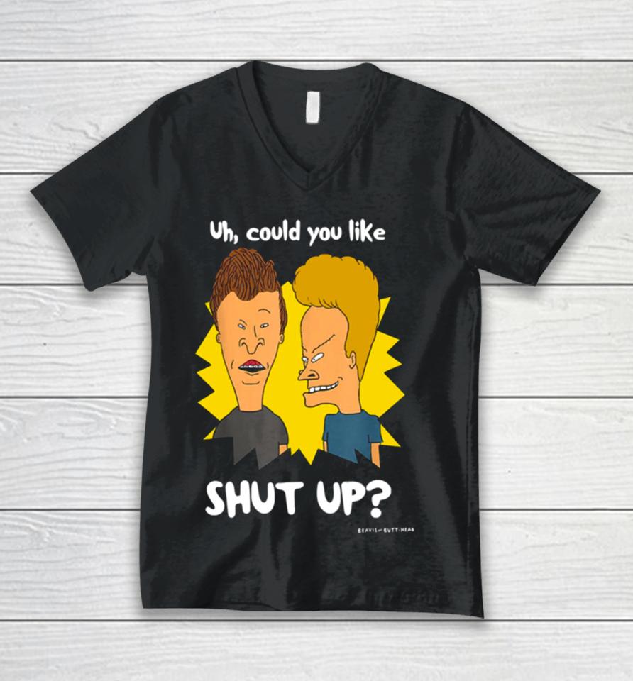 Could You Shut Up Beavis And Butthead Unisex V-Neck T-Shirt