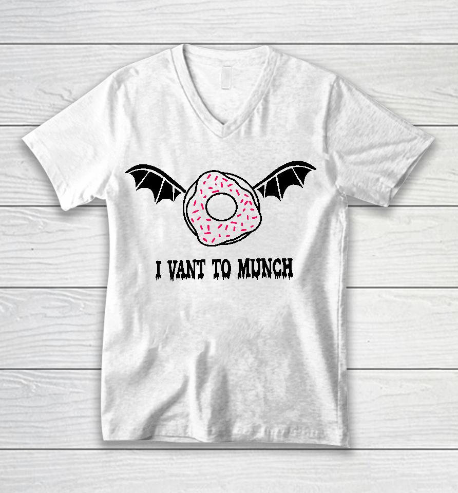 Count Donut I Want To Munch Unisex V-Neck T-Shirt