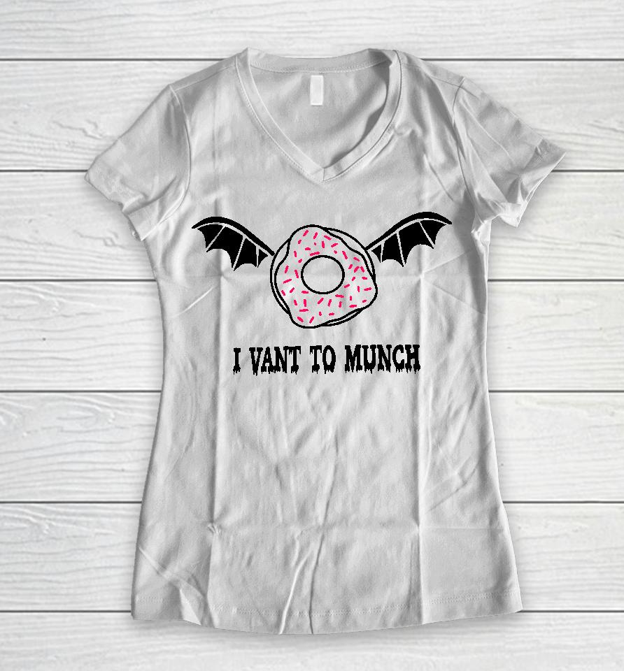 Count Donut I Want To Munch Women V-Neck T-Shirt