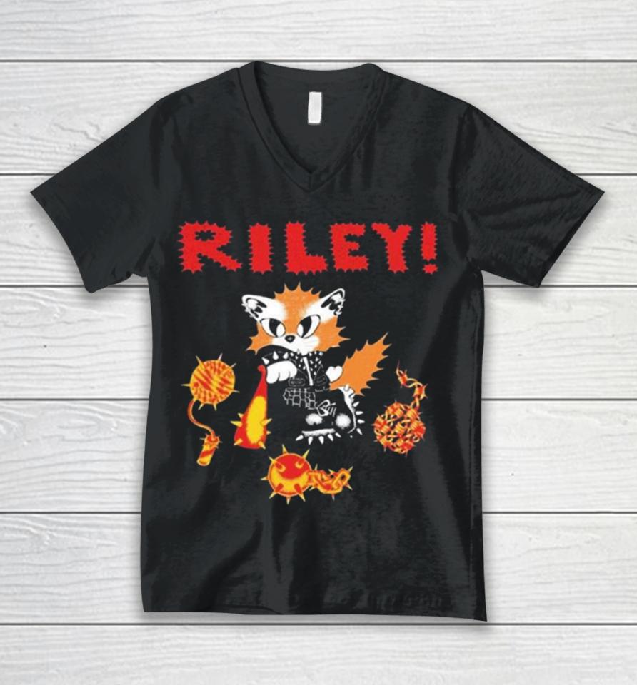 Counterintuitiverecords Riley Punk Cat Unisex V-Neck T-Shirt