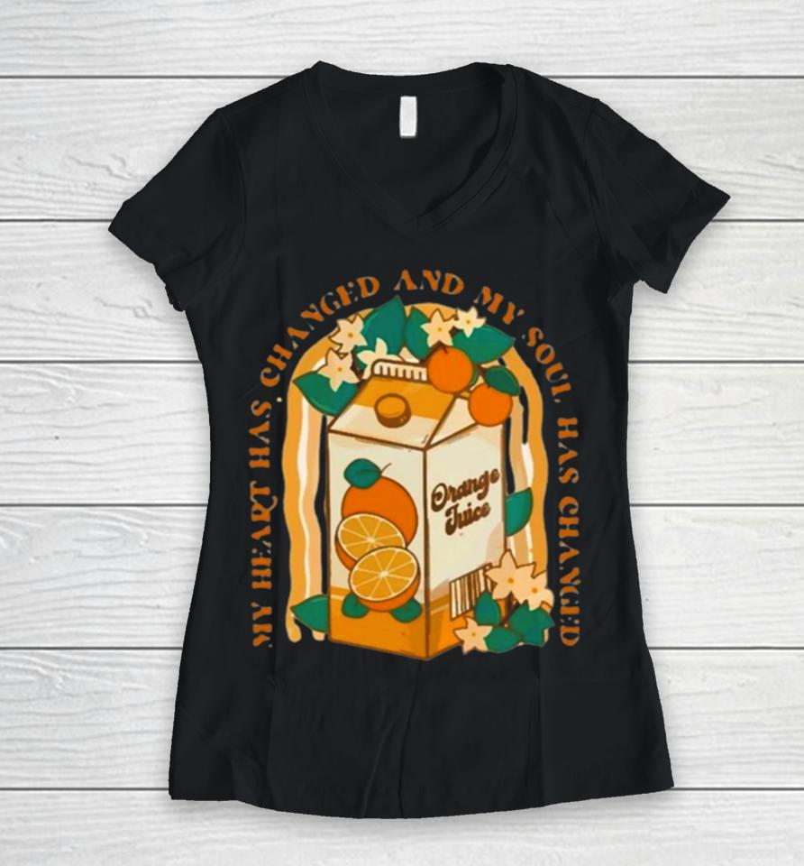 Country Music Noah Kahan Orange Juice Women V-Neck T-Shirt