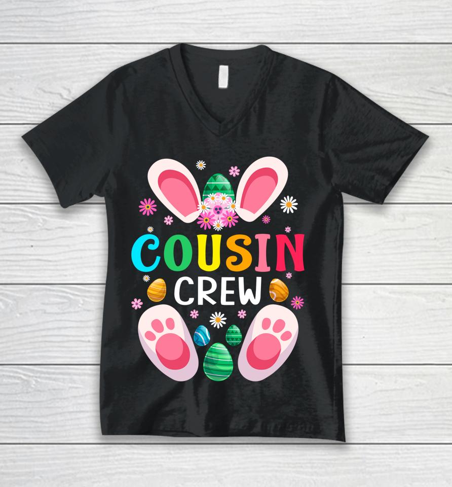 Cousin Crew Easter Bunny Family Matching Toddler Boys Girls Easter Unisex V-Neck T-Shirt