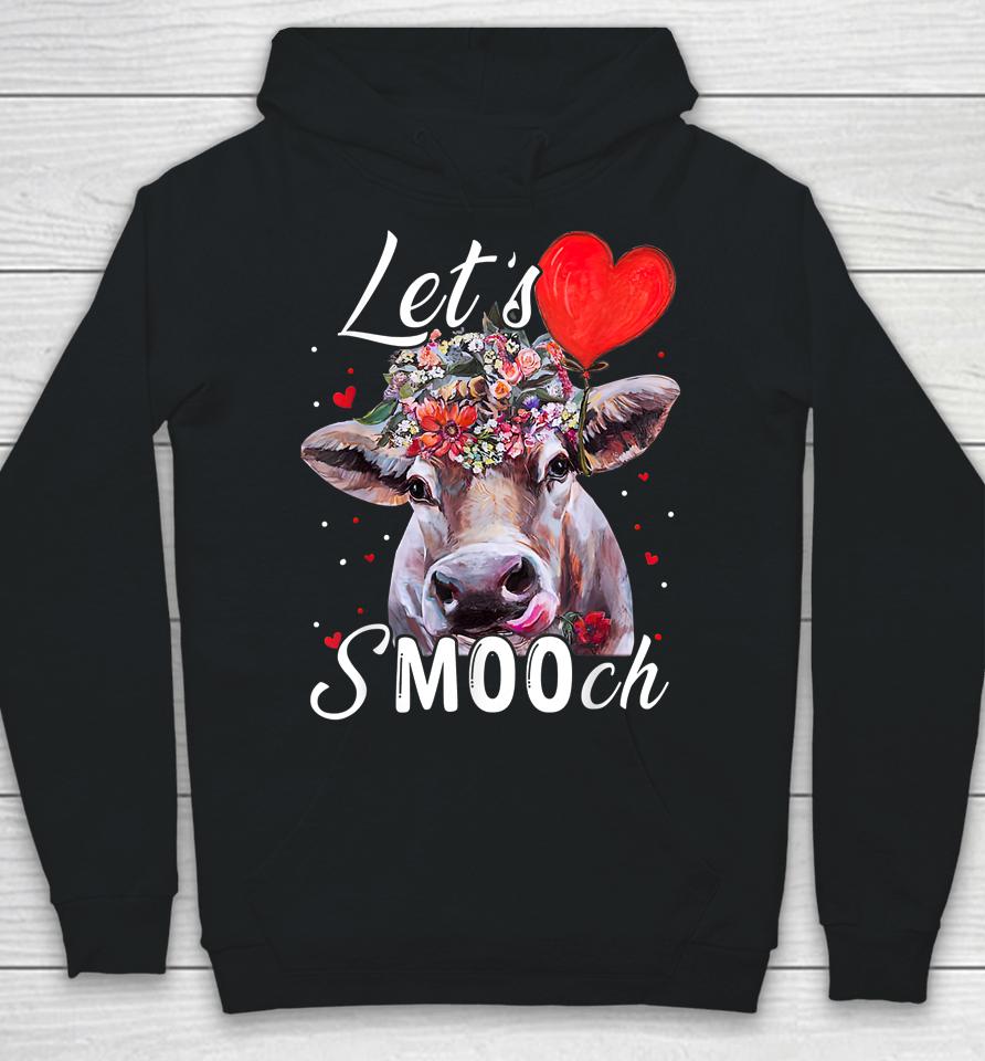 Cow Valentine Let's Smooch Farmer Valentine's Day Hoodie