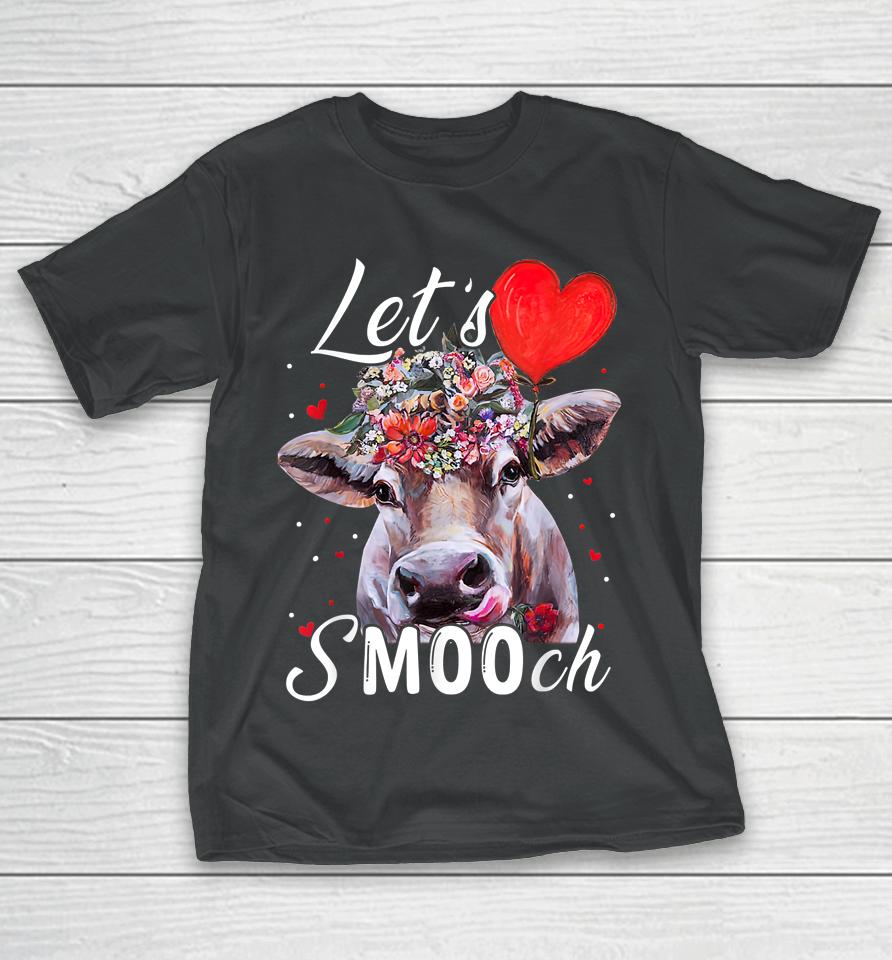 Cow Valentine Let's Smooch Farmer Valentine's Day T-Shirt