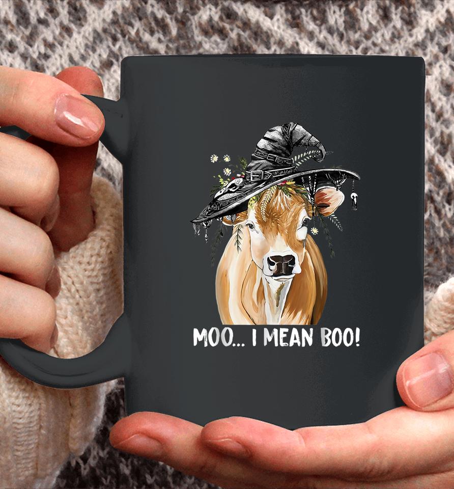 Cow Witch Halloween Moo I Mean Boo Coffee Mug