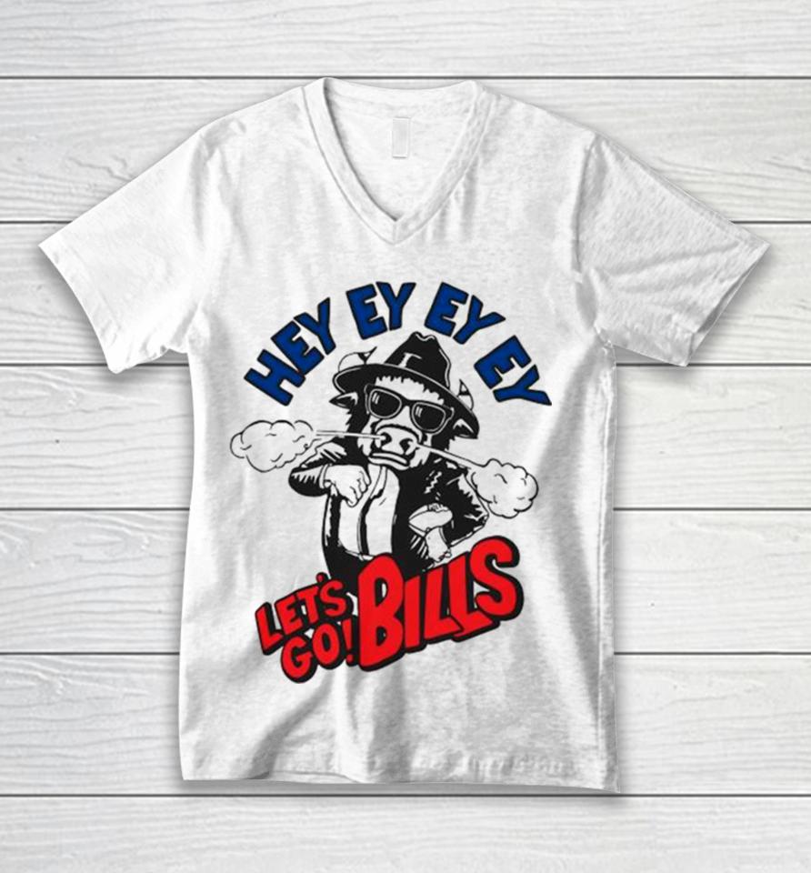 Cowboy Buffalo Football Hey Ey Ey Ey Lets Go Bills Unisex V-Neck T-Shirt